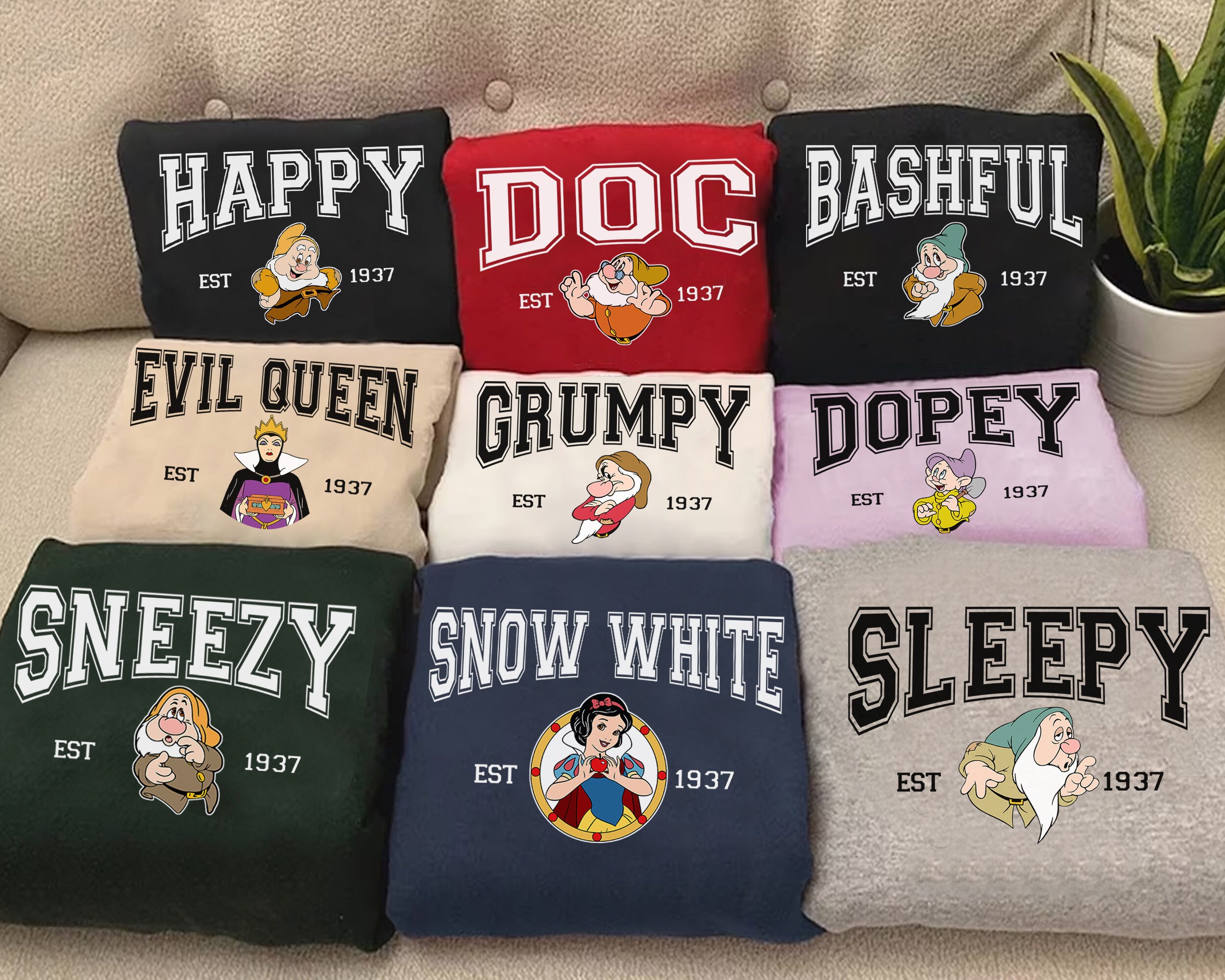 Disney Vintage Snow White and The Seven Dwarfs Characters Gr | Inspire ...