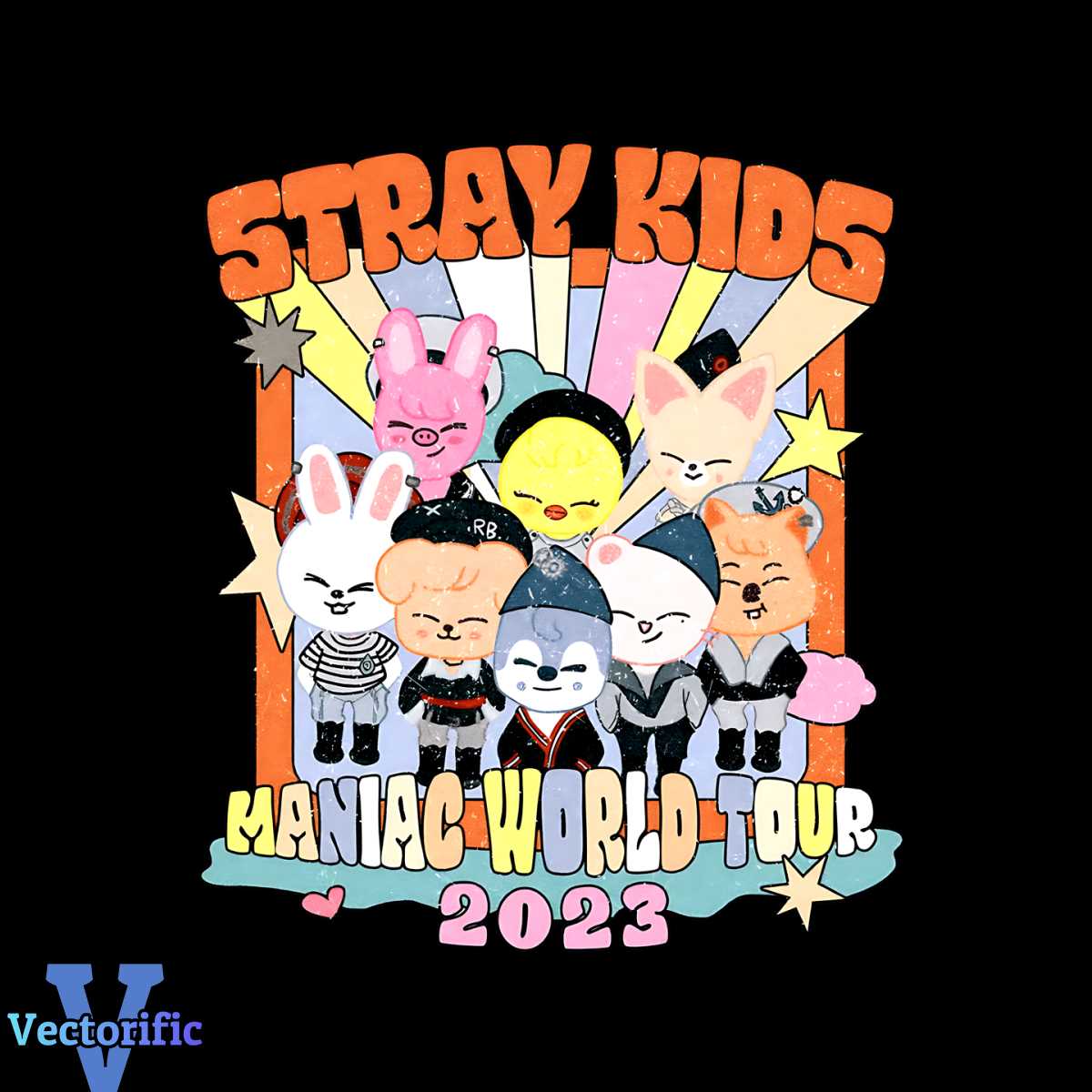 Stray Kids Maniac World Tour 2023 SVG Cutting Digital File