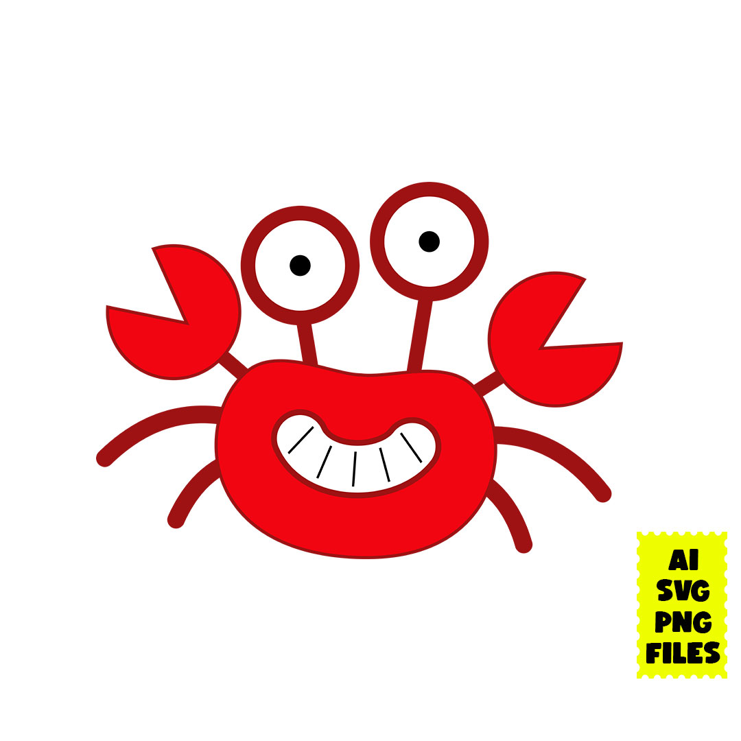 Funny Crab Svg, Crab Svg, Baby Shark Svg, Cartoon Svg, Ai Di Inspire