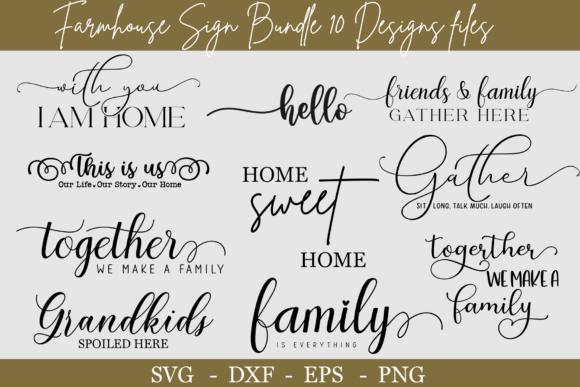 Farmhouse Sign Bundle Svg, Home Sign Svg | Inspire Uplift