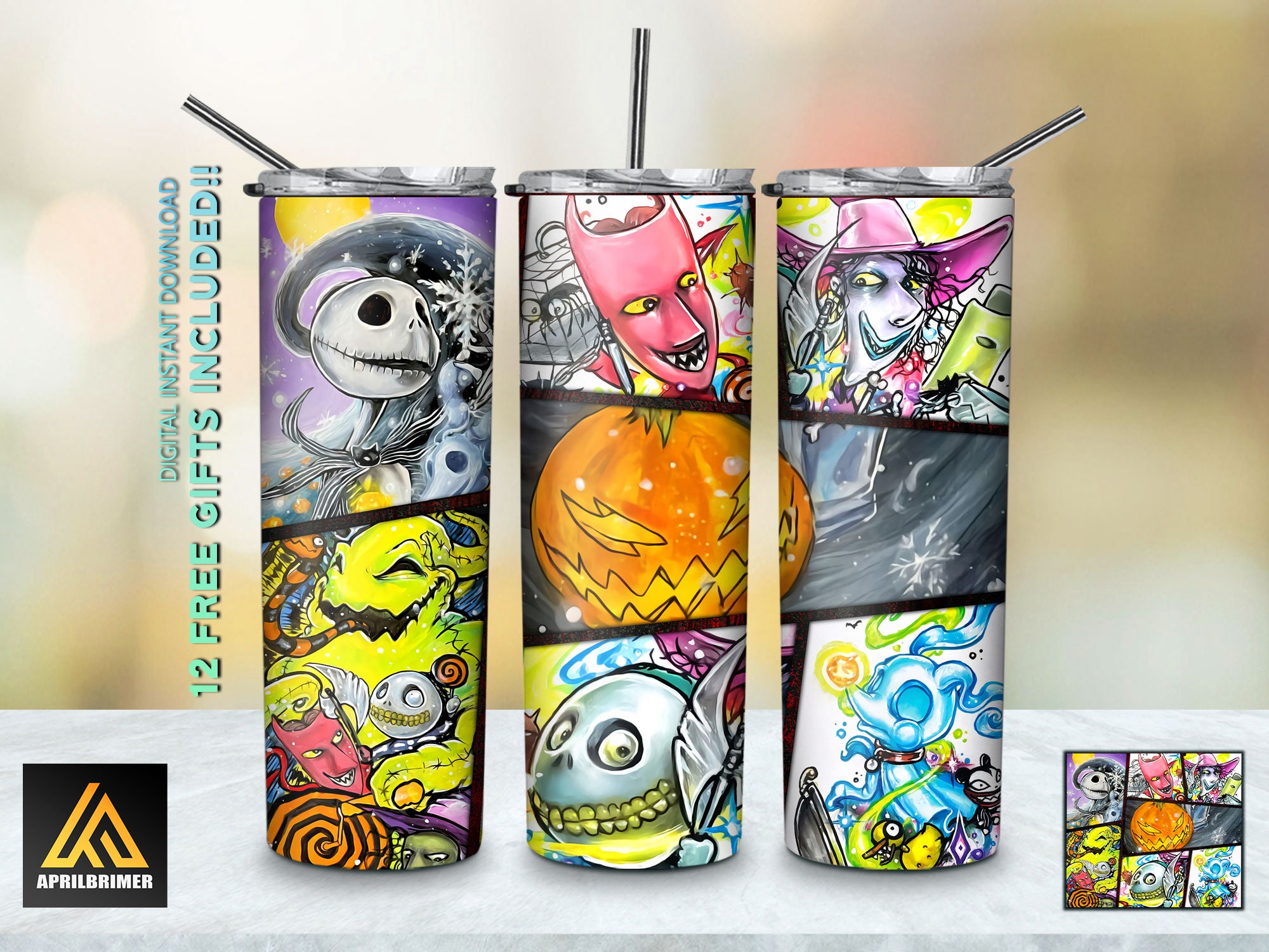 Tim Burton'S Iconic Duo Tumbler, Ack And Sally Skinny Tumble | Inspire ...