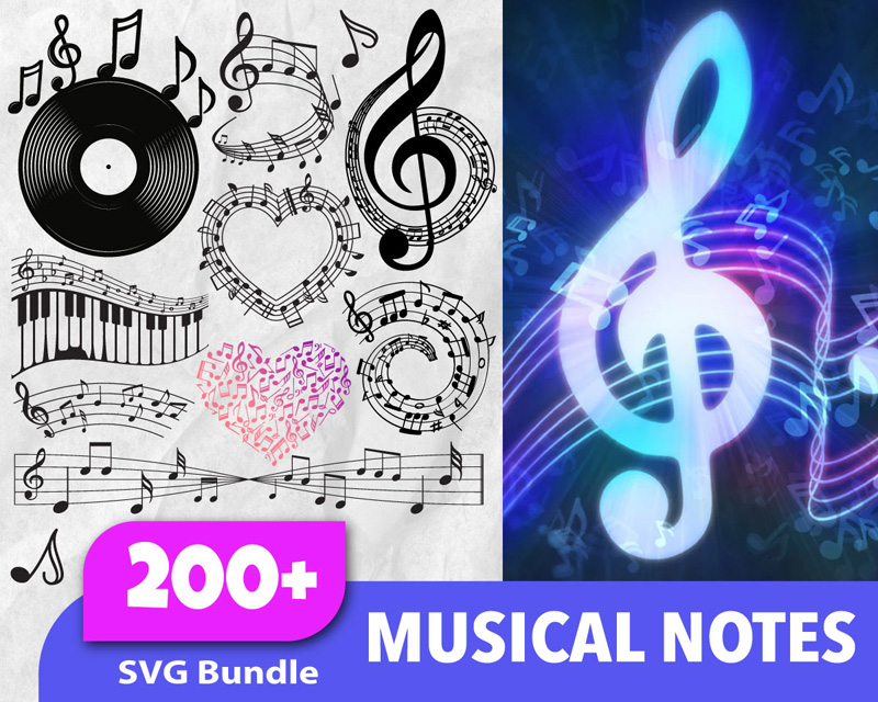 200 Musical Notes Bundle, Trending Svg, Musical Notes | Inspire Uplift
