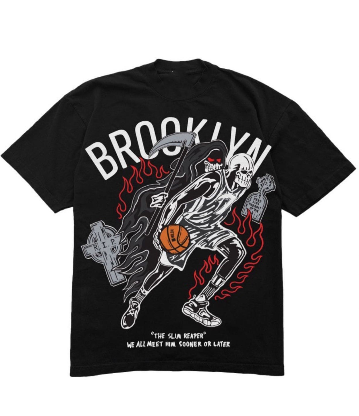 Warren Lotas x Brooklyn The Slim Reaper T-shirt , NBA Kevi