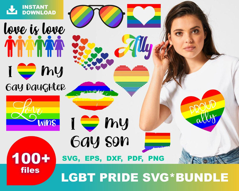 100 LGBT Pride Bundle Svg, Lgbt Svg, Rainbow Svg | Inspire Uplift