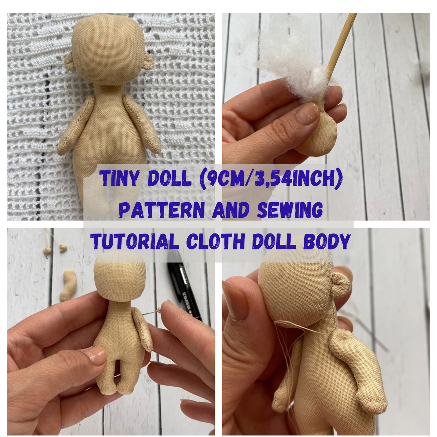 Cuddle Body Pattern Doll body pattern 9cm (3,54 inch) - Inspire Uplift