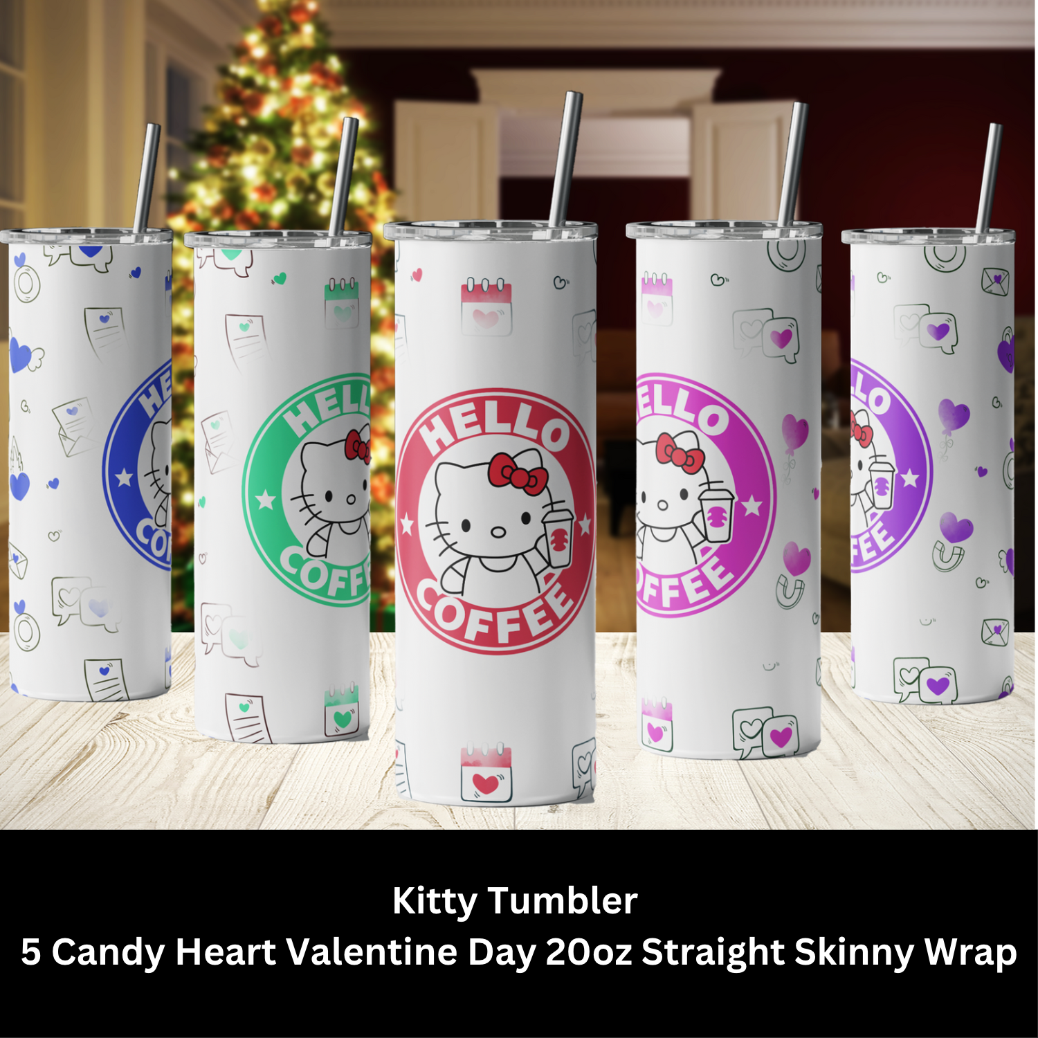 20 oz straight skinny Kitty tumbler design template Inspire Uplift