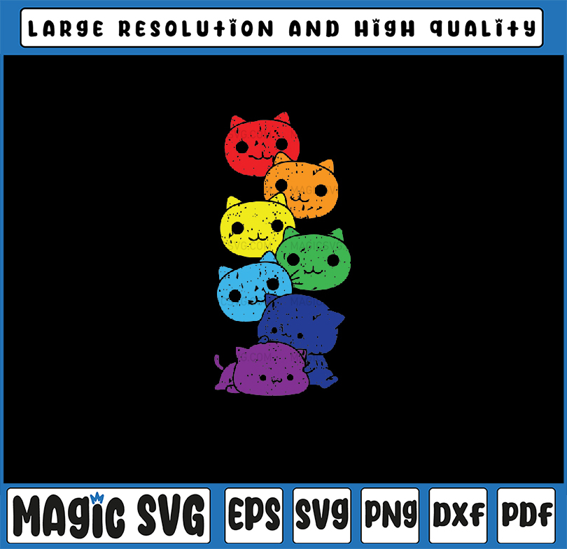 Funny LGBT Cat Stack Rainbow Gay Pride Gife Svg, LGBTQ Svg, | Inspire ...