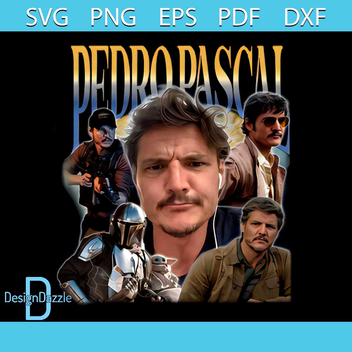 PEDRO PASCAL SVG PNG Actor Pedro Pascal Retro 90s SVG Cuttin - Inspire ...