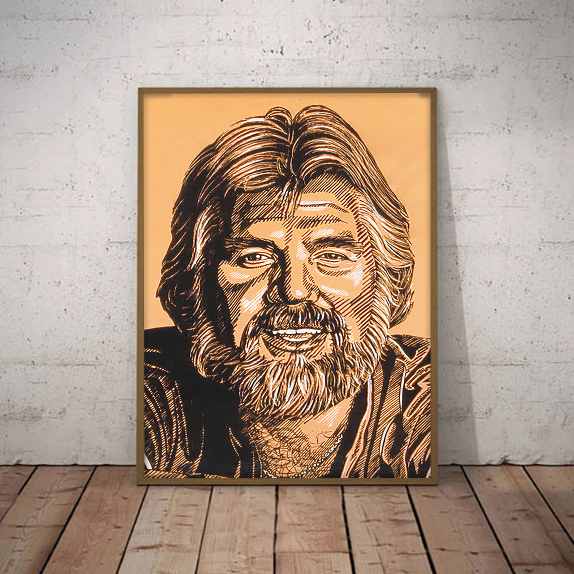 Kenny Rogers Music Legend 1938 2020 Art Teppich