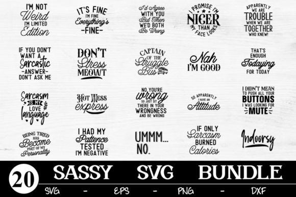 Sassy Bundle SVG, Sarcastic Cut File | Inspire Uplift