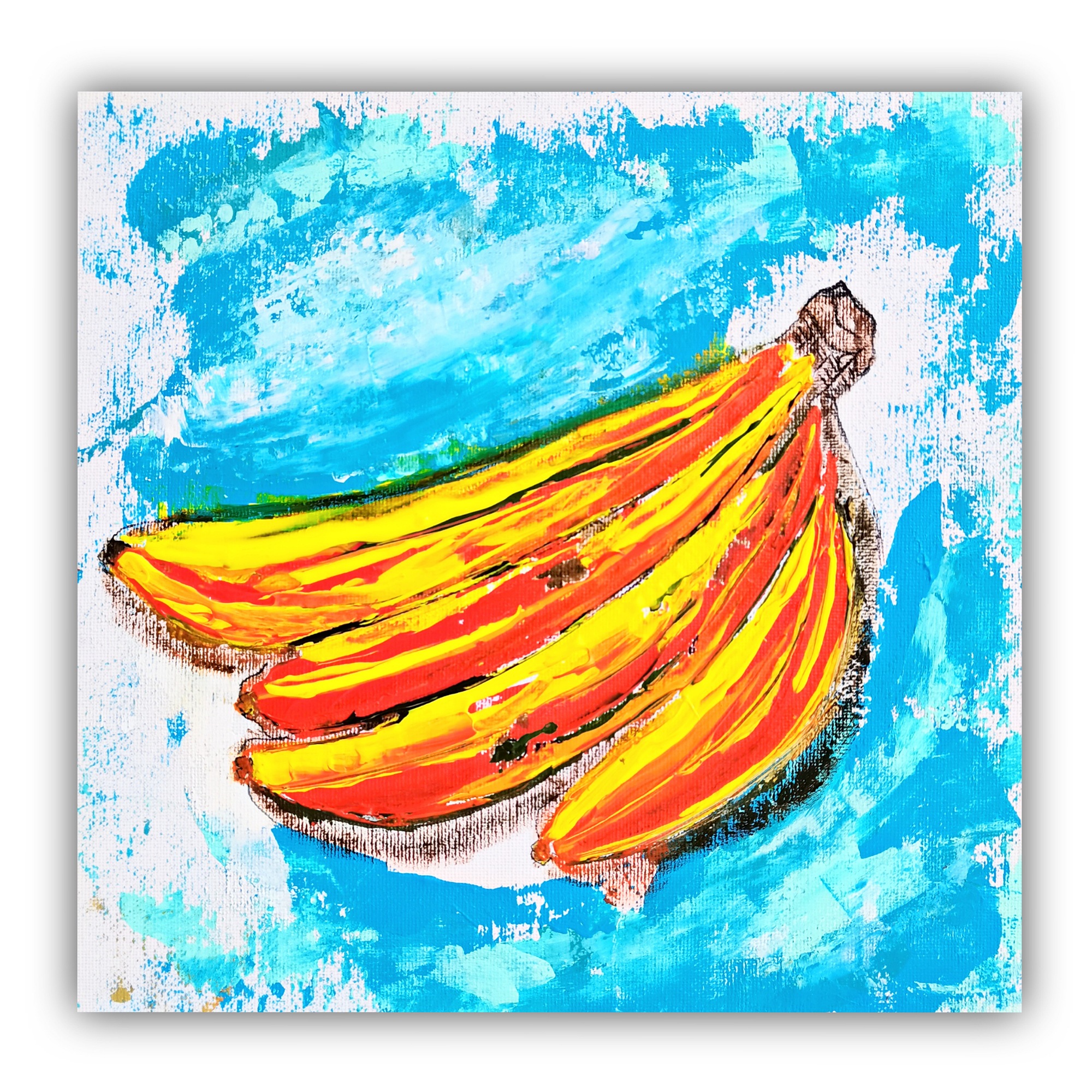 Banana Painting Still Life Original Art Food Wall Artwork Fr Inspire