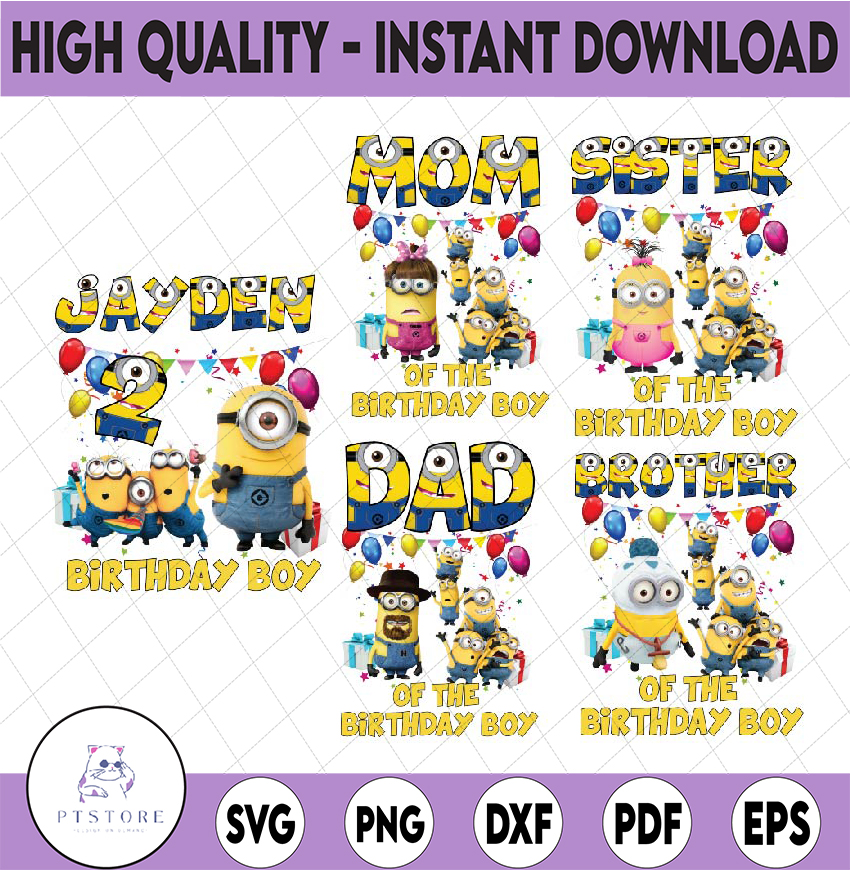 personalized-minion-birthday-png-family-matching-birthday-b-inspire-uplift for Free Printable Minion Birthday Banner Personalized Minion Birthday Png, Family Matching Birthday B | Inspire Uplift for Free Printable Minion Birthday Banner