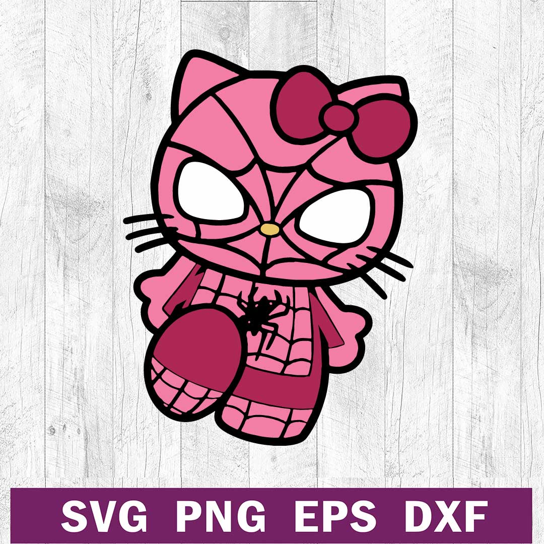 Hello kitty Spider man SVG, Pink spider man SVG, Spider man Inspire