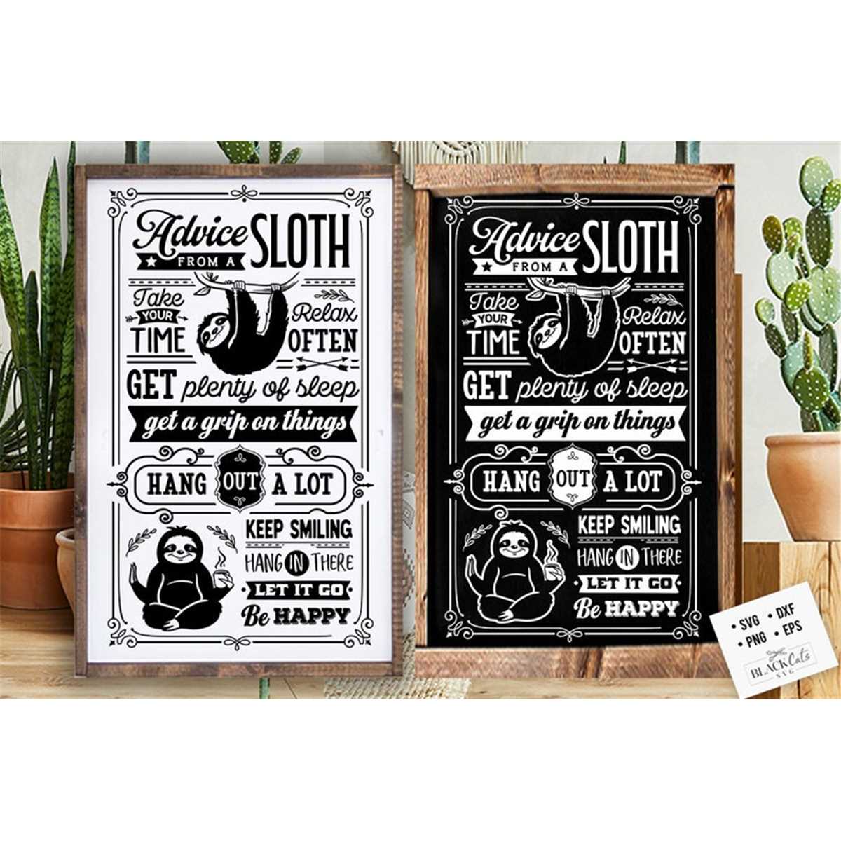 Advice from a sloth svg, Sloth poster svg, Sloth svg, Funny - Inspire ...
