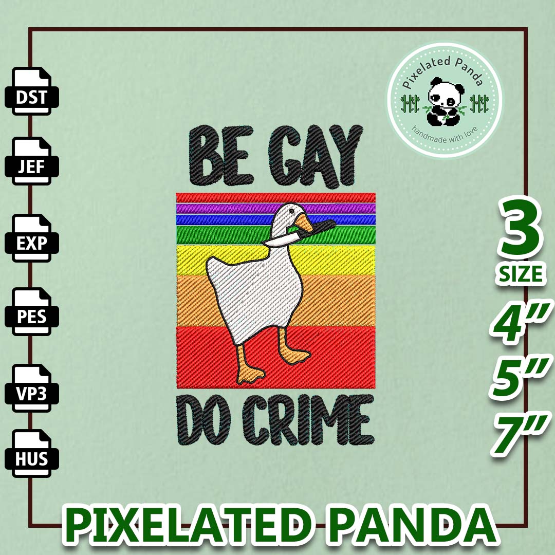 Be Gay Do Crime Embroidery Designs, LGBT Embroidery, Gay Emb | Inspire ...