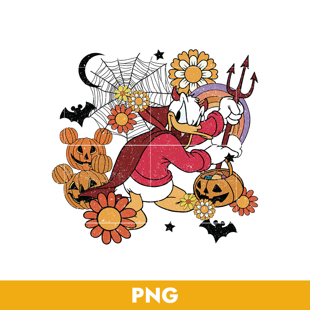 Donald Duck Halloween Floral Png, Donald Duck Png, Disney Ha | Inspire ...