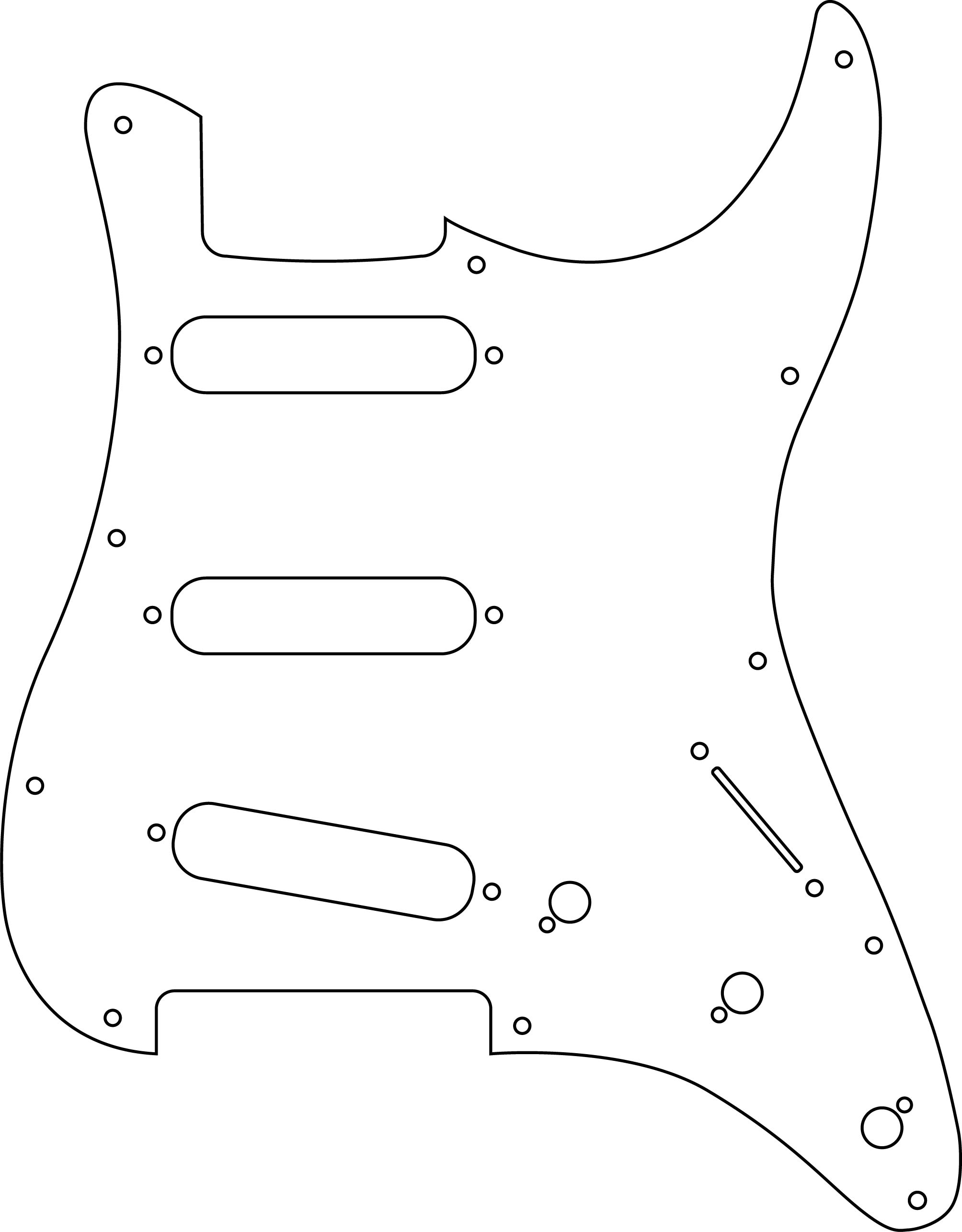 FENDER STRATOCASTER PICKGUARD VECTOR LINE ART File Black wh Inspire