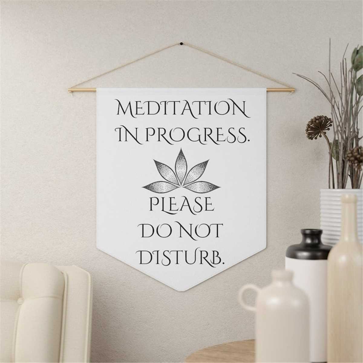 Meditating Sign Meditation Do Not Disturb Pennant, Meditating Sign, Do Not D | Inspire ...