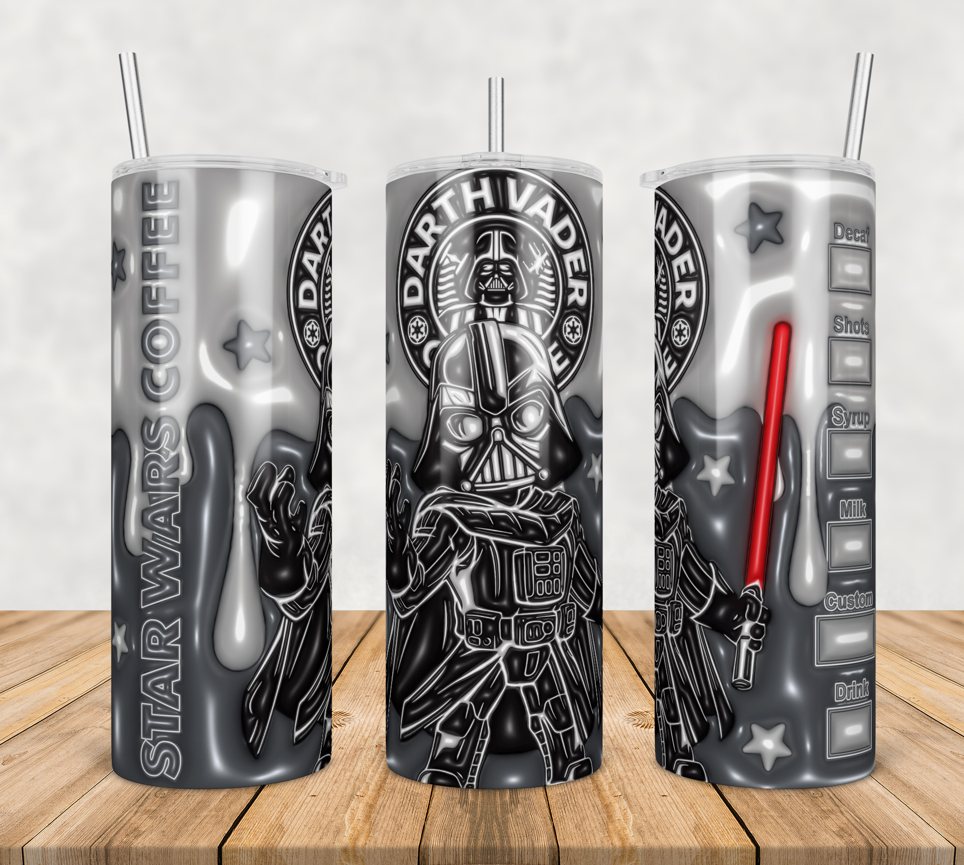 Darth Vader 20oz Skinny Tumbler, Star Wars Sublimation 20oz