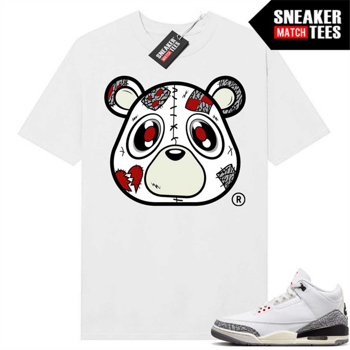 White Cement 3s to match Sneaker Match Tees White 'Heartless | Inspire ...