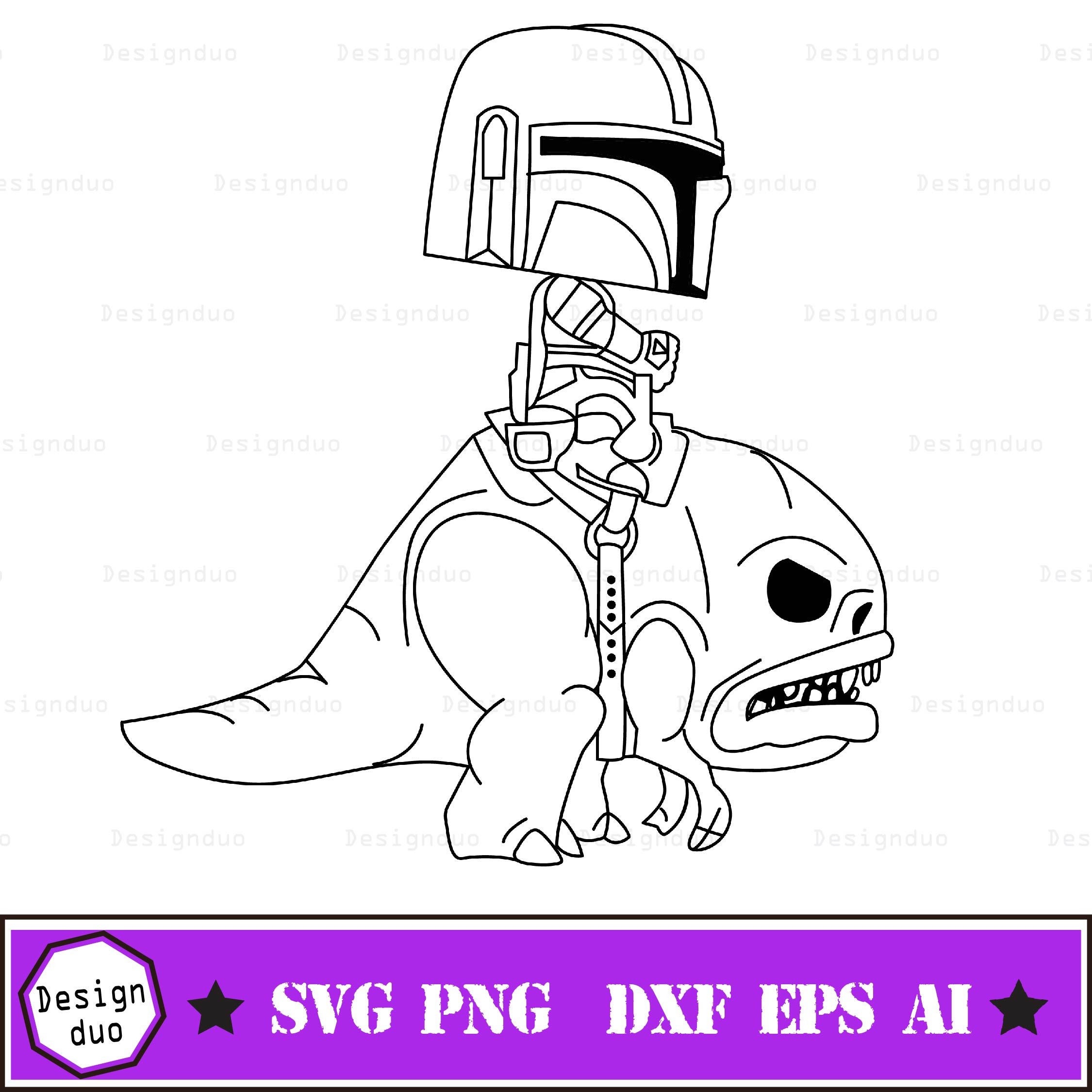 Mandalorian and the Blurrg: Mando - SVG and PNG for Cricut ( | Inspire ...