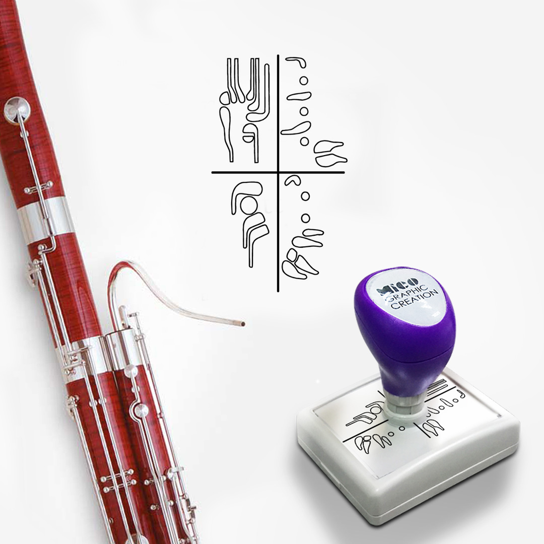 Bassoon Fingering Stamp, Great aiding tool for music teacher Inspire