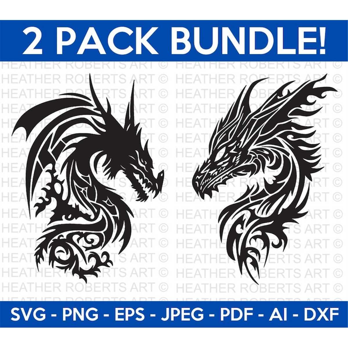 Dragons SVG Bundle, Tribal Dragon SVG, Dragon Tattoo svg, Dr - Inspire ...