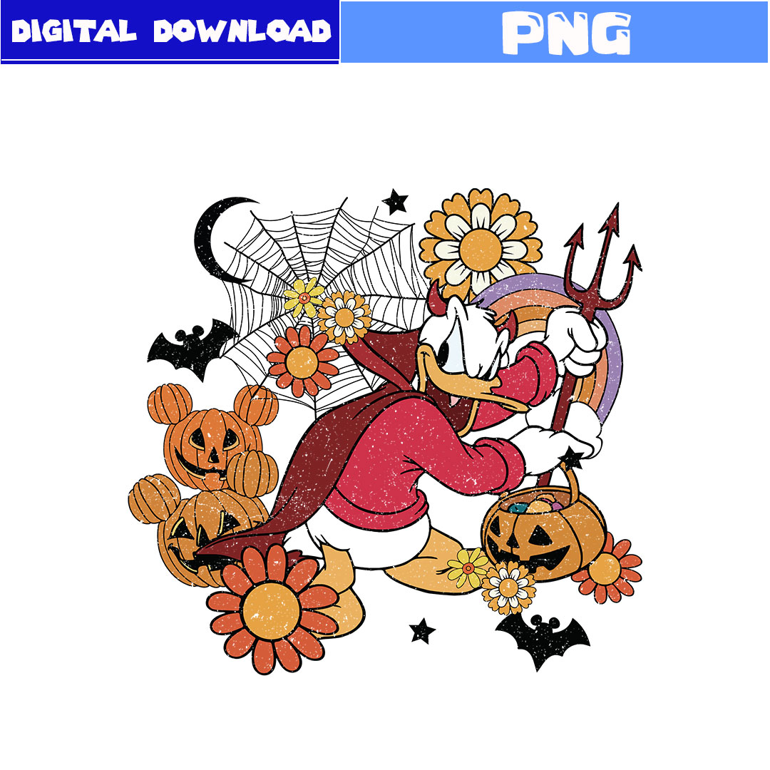 Halloween Floral Png, Halloween Donald Duck Png, Donald Duck | Inspire ...