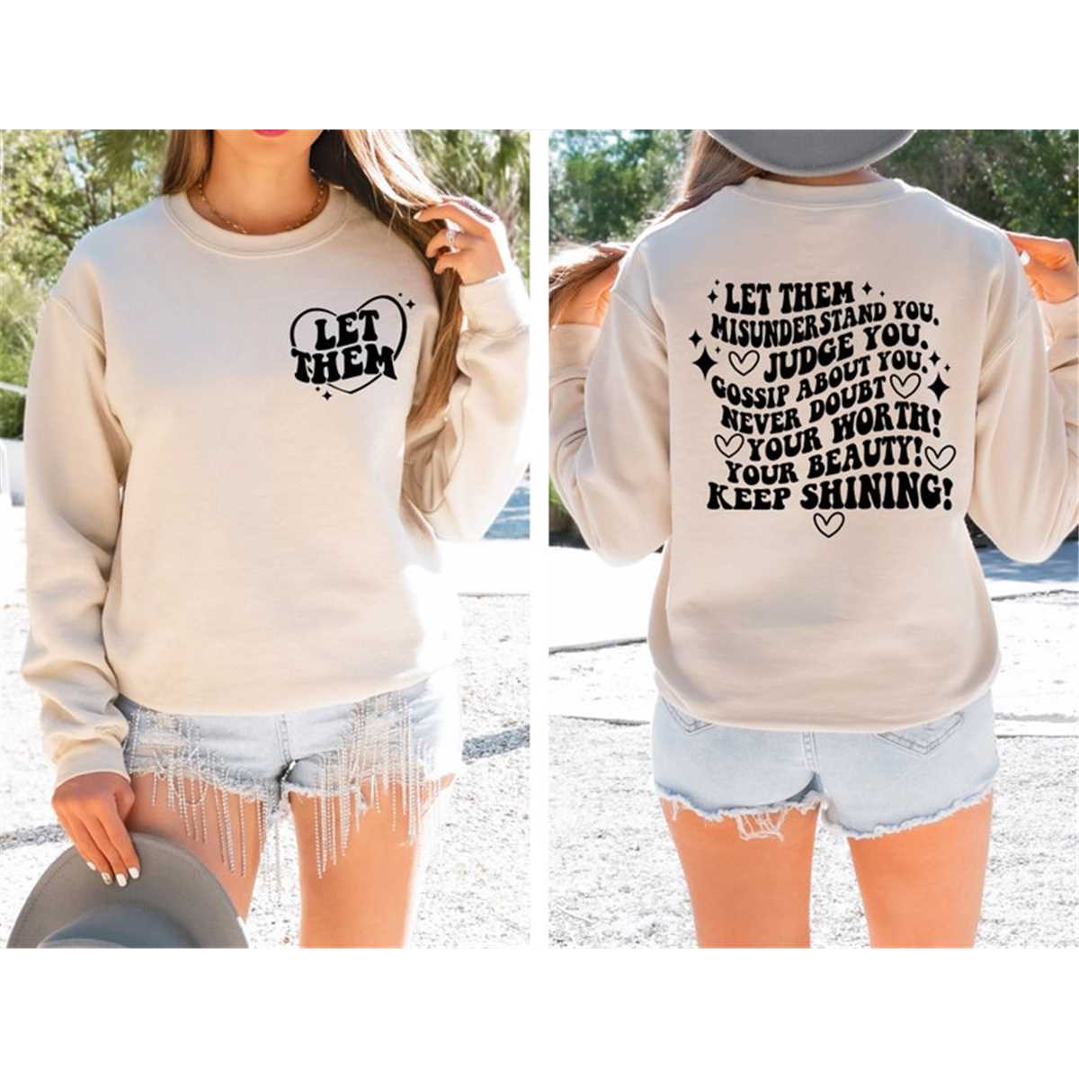 Women's Inspirational Mental Health Sweatshirt | "Let Them Misunderstand You" Graphic Crewneck | Long Sleeve Pullover