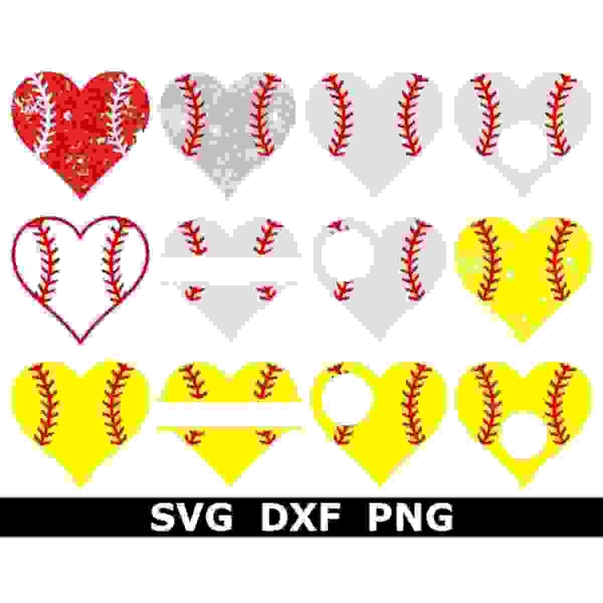 Baseball SVG, Softball Heart SVG, Baseball Heart SVG, Digita Inspire