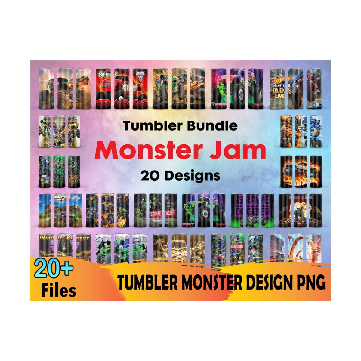 20 Monster Jam PNG Bundle, Monster Jam Png, Tumbler Png | Inspire Uplift