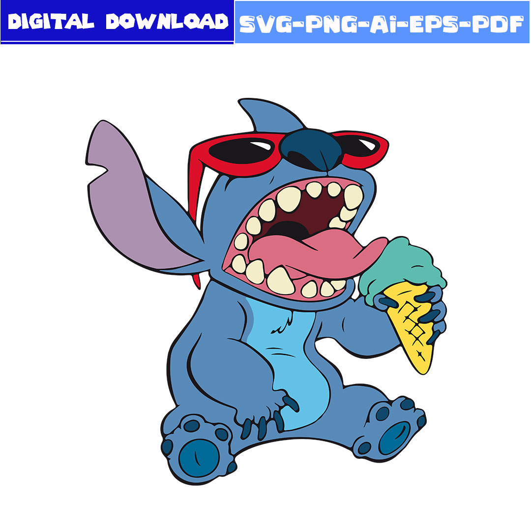 Stitch Wears Sunglasses Svg, Lilo And Stitch Svg, Funny Stit Inspire