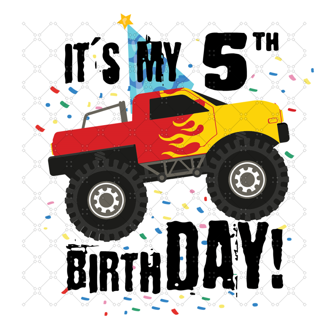 Its My 5th Birthday Svg, Birthday Svg, Monster Truck Sv