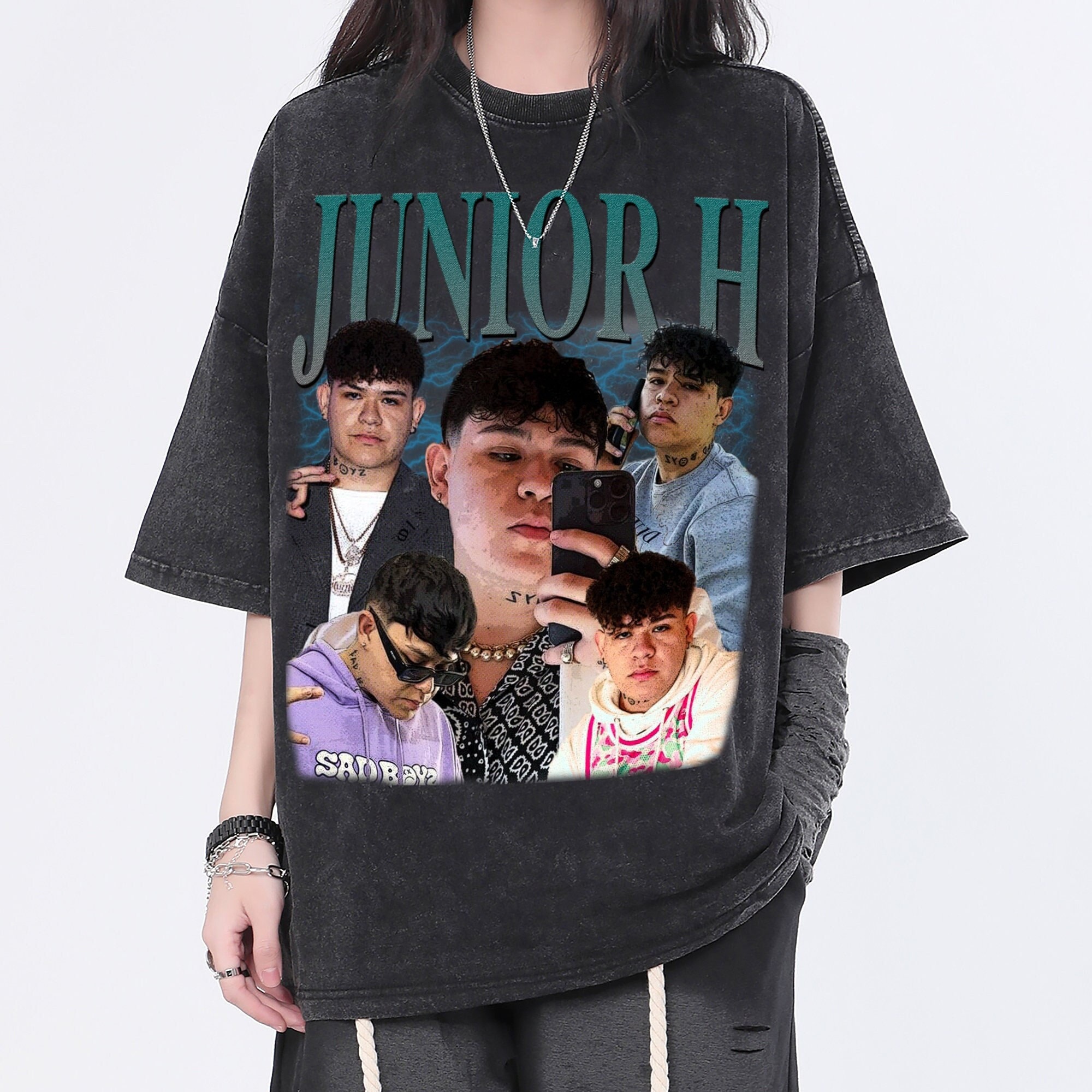 Nb Rapper Junior H Vintage Washed Shirt,Hiphop RnB Rapper Singer Homag - Inspire ...