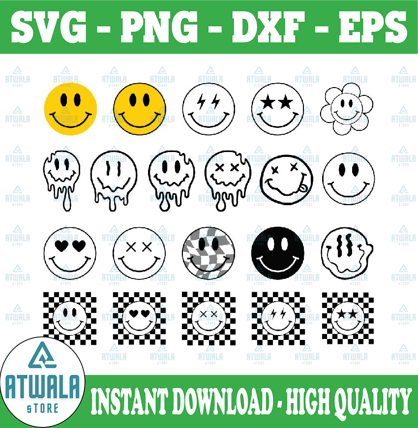 Smiley face svg, smiley svg, drippy smiley svg, melting smil - Inspire