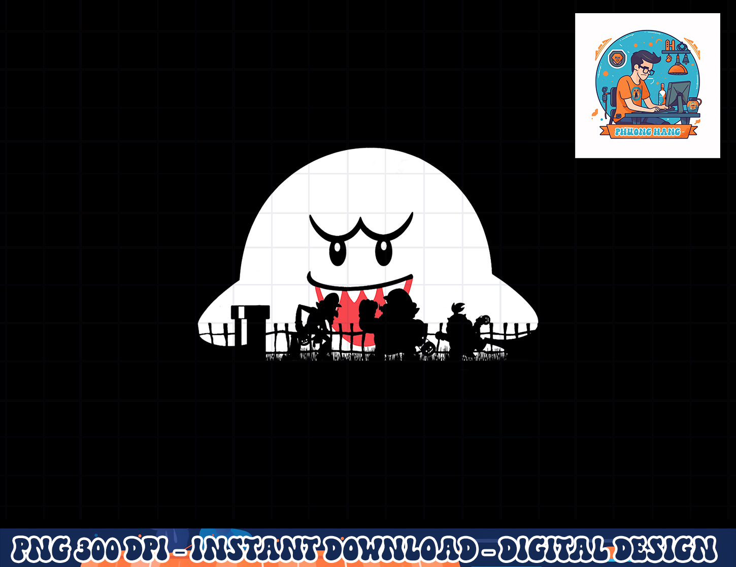 Super Mario Boo Trick Or Treat Halloween Silhouette png, sub | Inspire ...