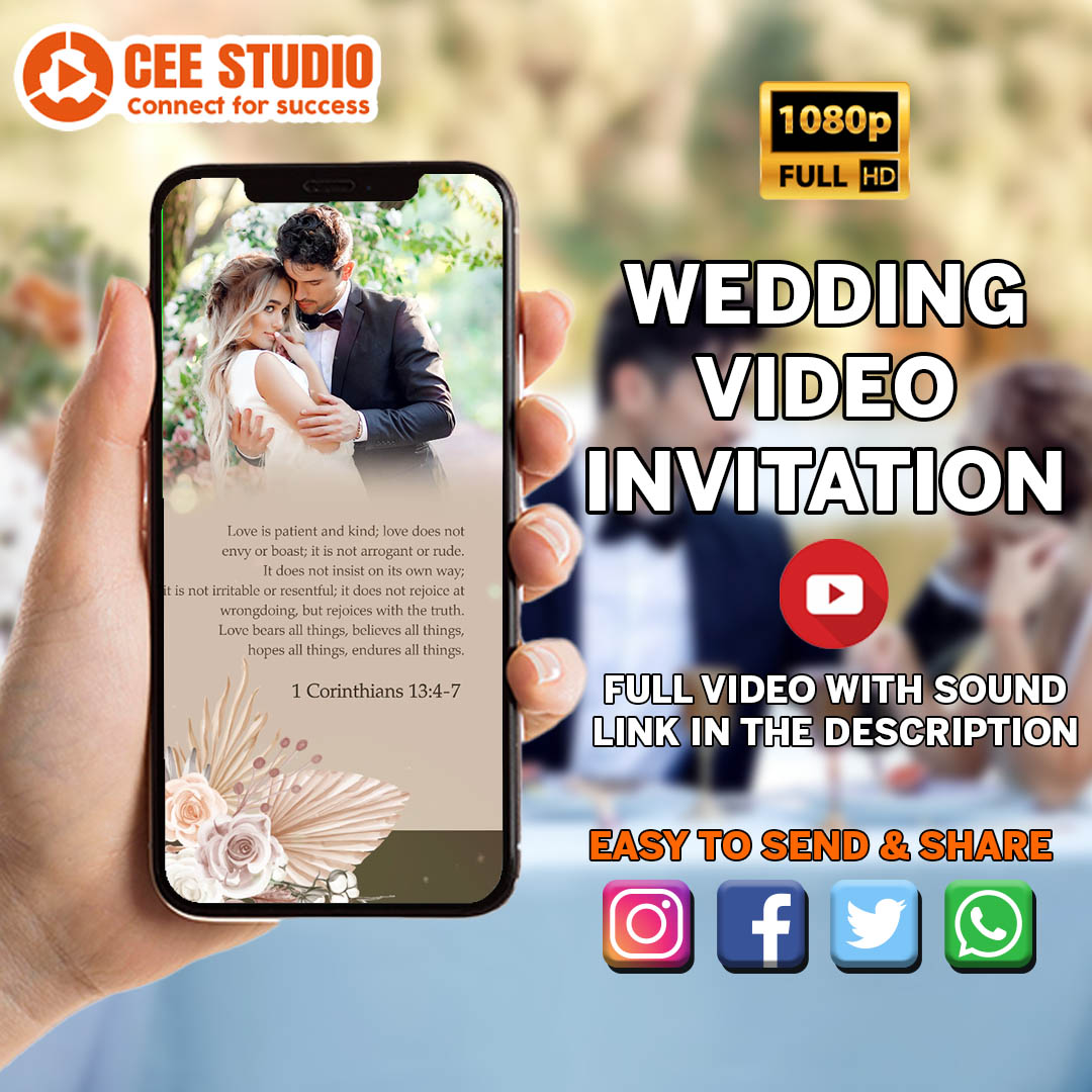 Video Invites Multi-Page Luxury White Gold Wedding Video Invitation, Save | Inspire ...