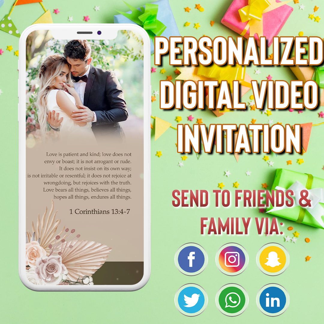 Video Invites Multi-Page Luxury White Gold Wedding Video Invitation, Save | Inspire ...