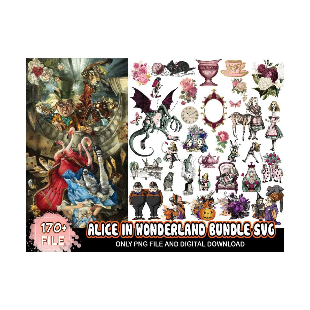 170 Alice In Wonderland Bundle Svg, Disney Svg, Alice Svg | Inspire Uplift