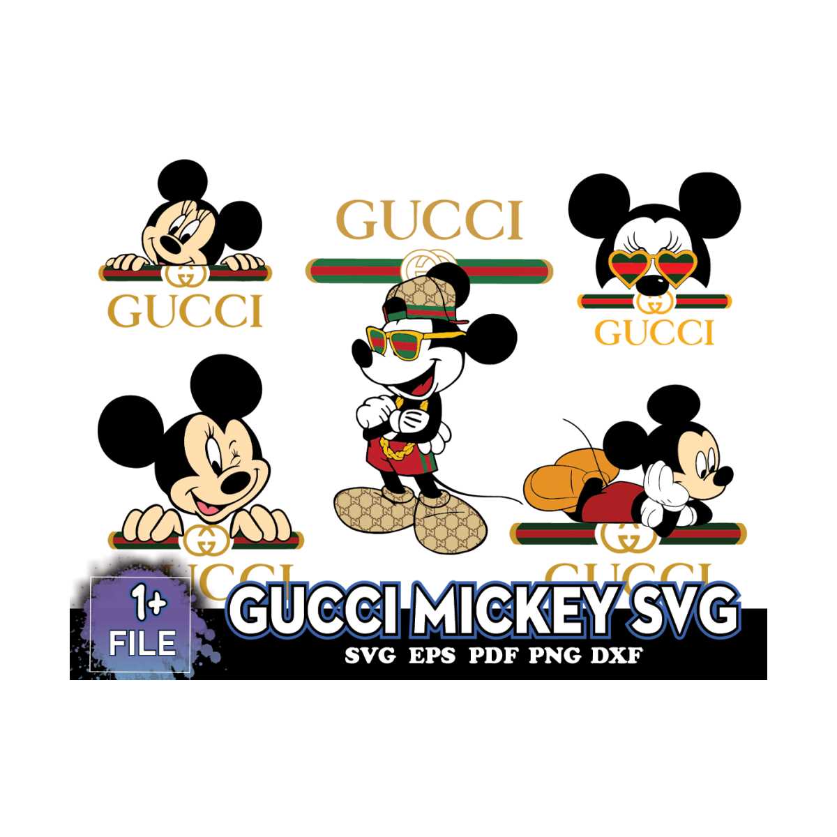 Gucci Mickey Svg, Gucci Logo Svg, Disney Mickey Svg, logos S Inspire
