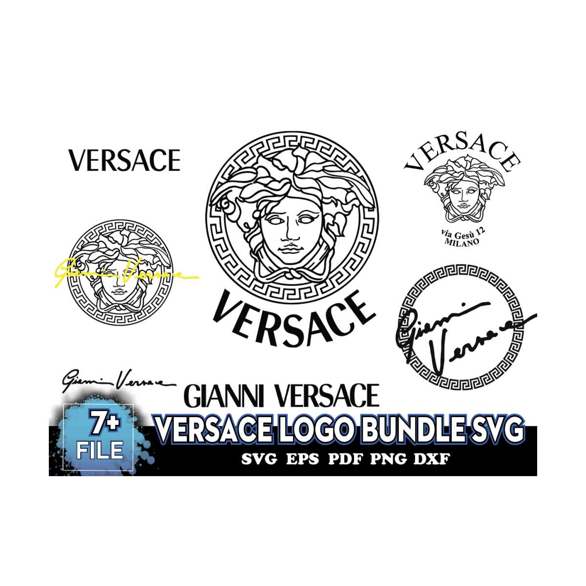 Versace ロゴ看板 Versace Logo Bundle Svg, Brand Logo Svg, Versace Bundle Svg