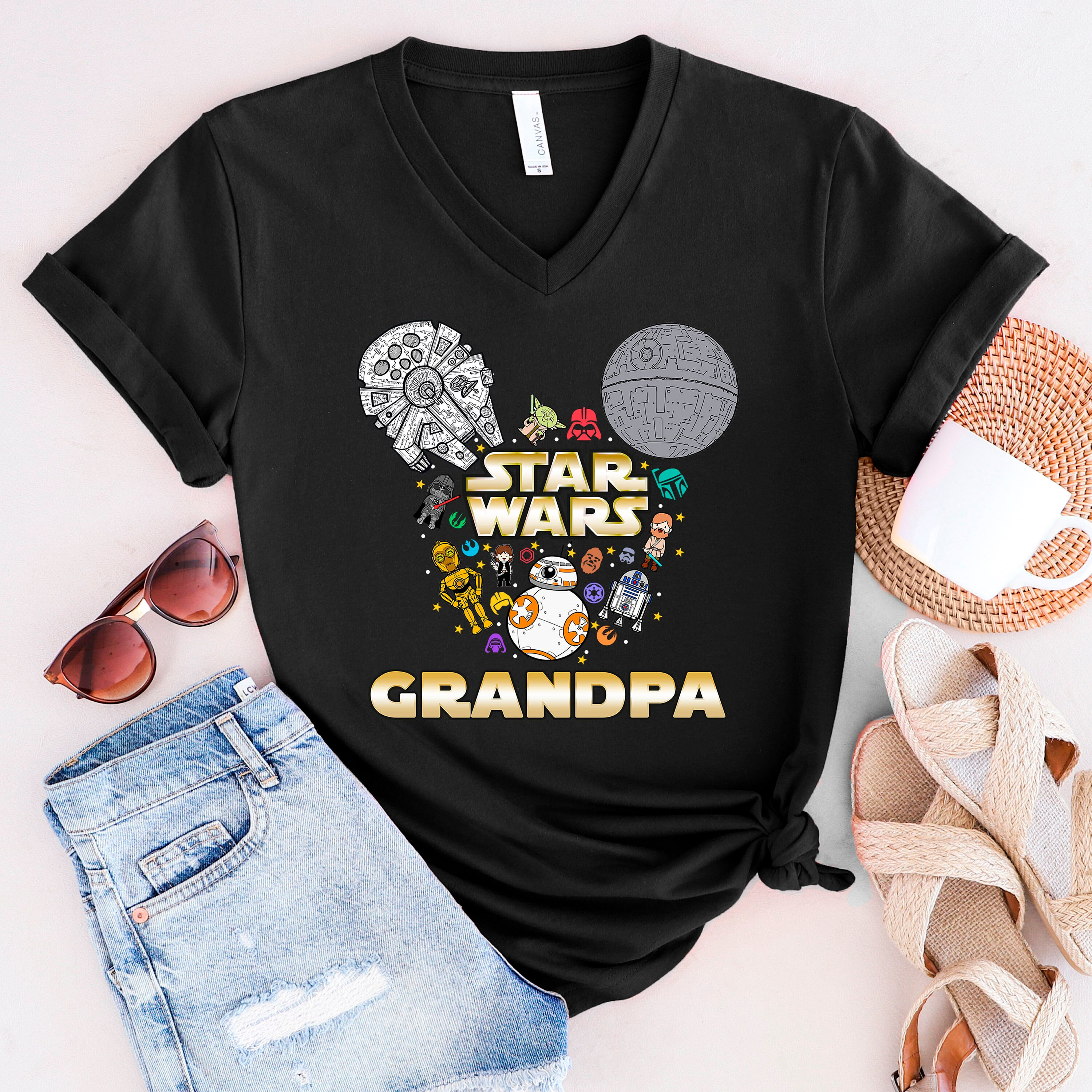 Star War T-Shirt, Star Wars Grandpa T-Shirt, Star War Floral - Inspire  Uplift