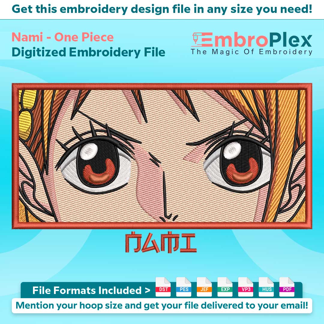 Nami Embroidery Design File (Anime-Inspired) | Inspire Uplift