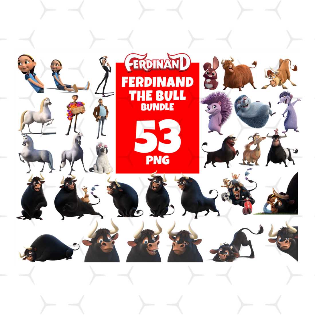 53 Files Ferdinand The Bull Bundle Png, Cartoon Png, Animal | Inspire ...