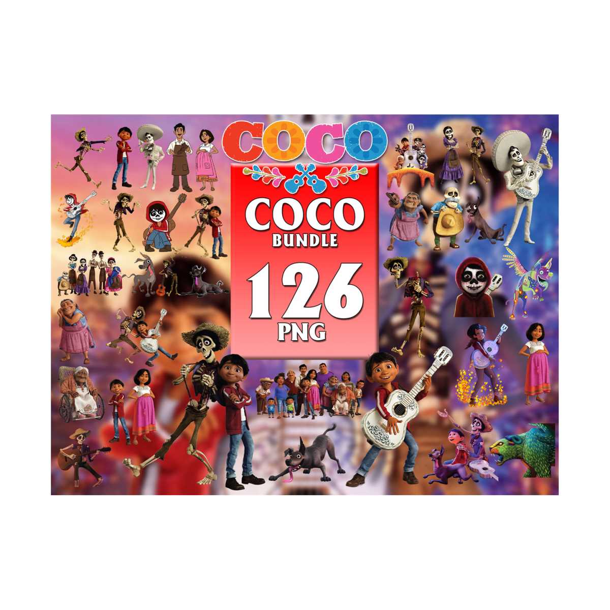 126 Files Coco Bundle Png, Disney Png, Cartoon Png, Coco Bun | Inspire ...