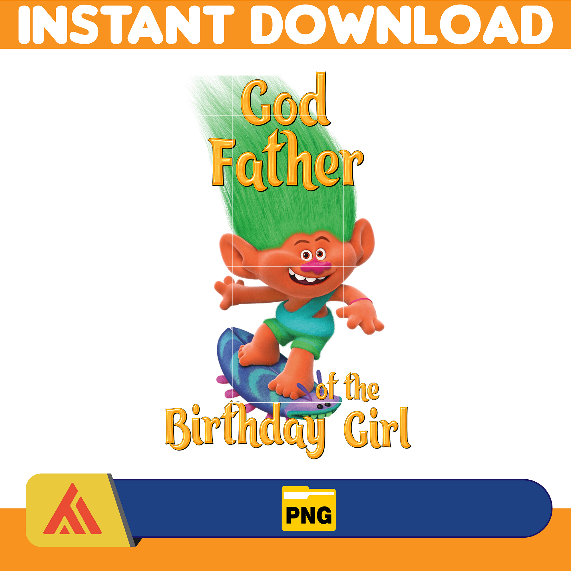 Custom Name Age Birthday Girl PNG, Trolls PNG, Trolls Digita | Inspire