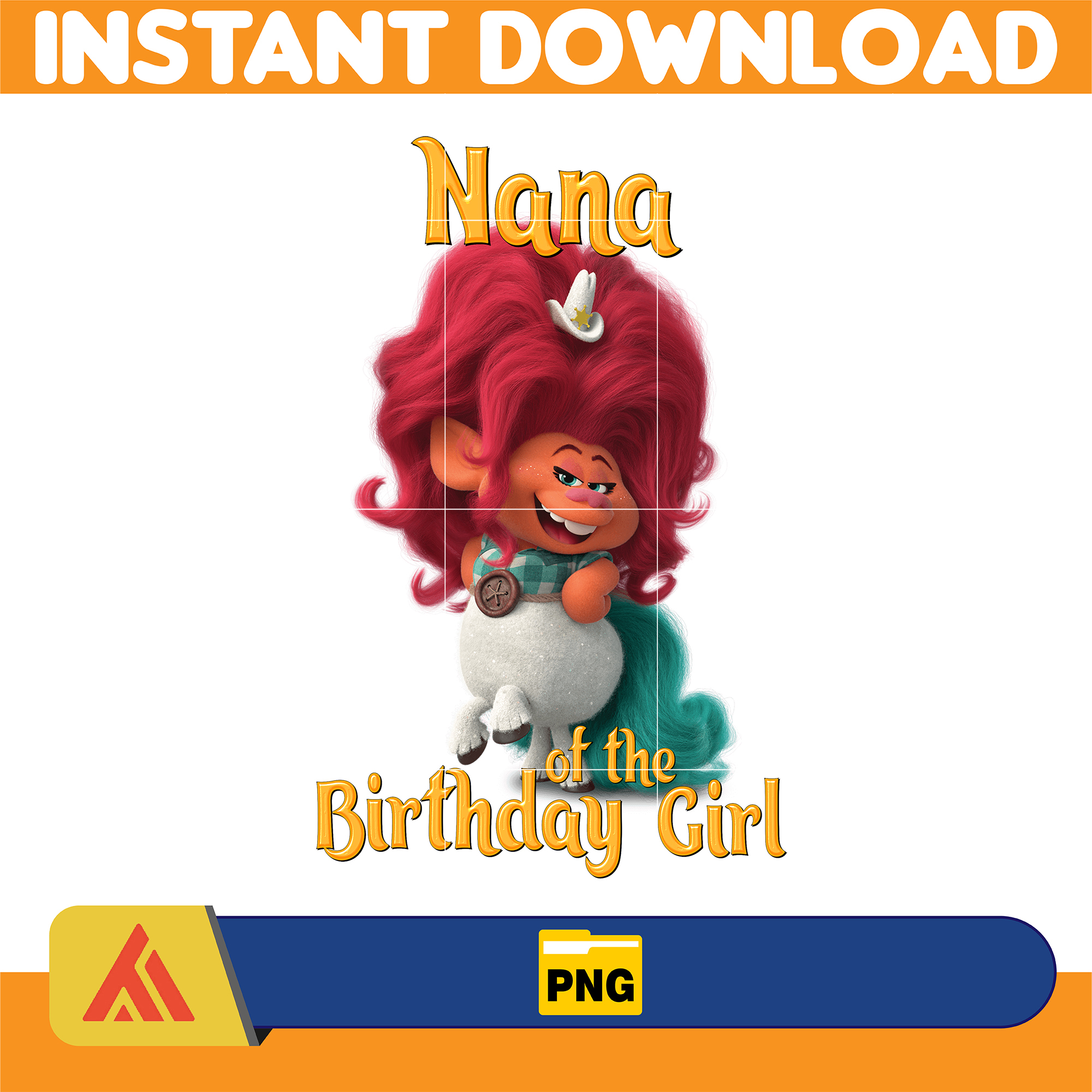 Custom Name Age Birthday Girl PNG, Trolls PNG, Trolls Digita - Inspire