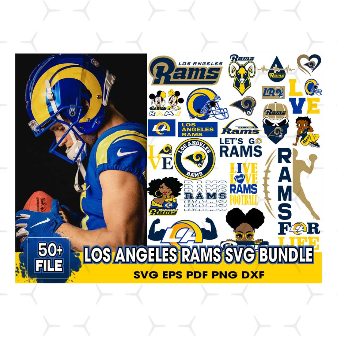 Los Angeles Rams Svg Bundle, Rams Logo Svg, NFL Svg, Footbal | Inspire ...