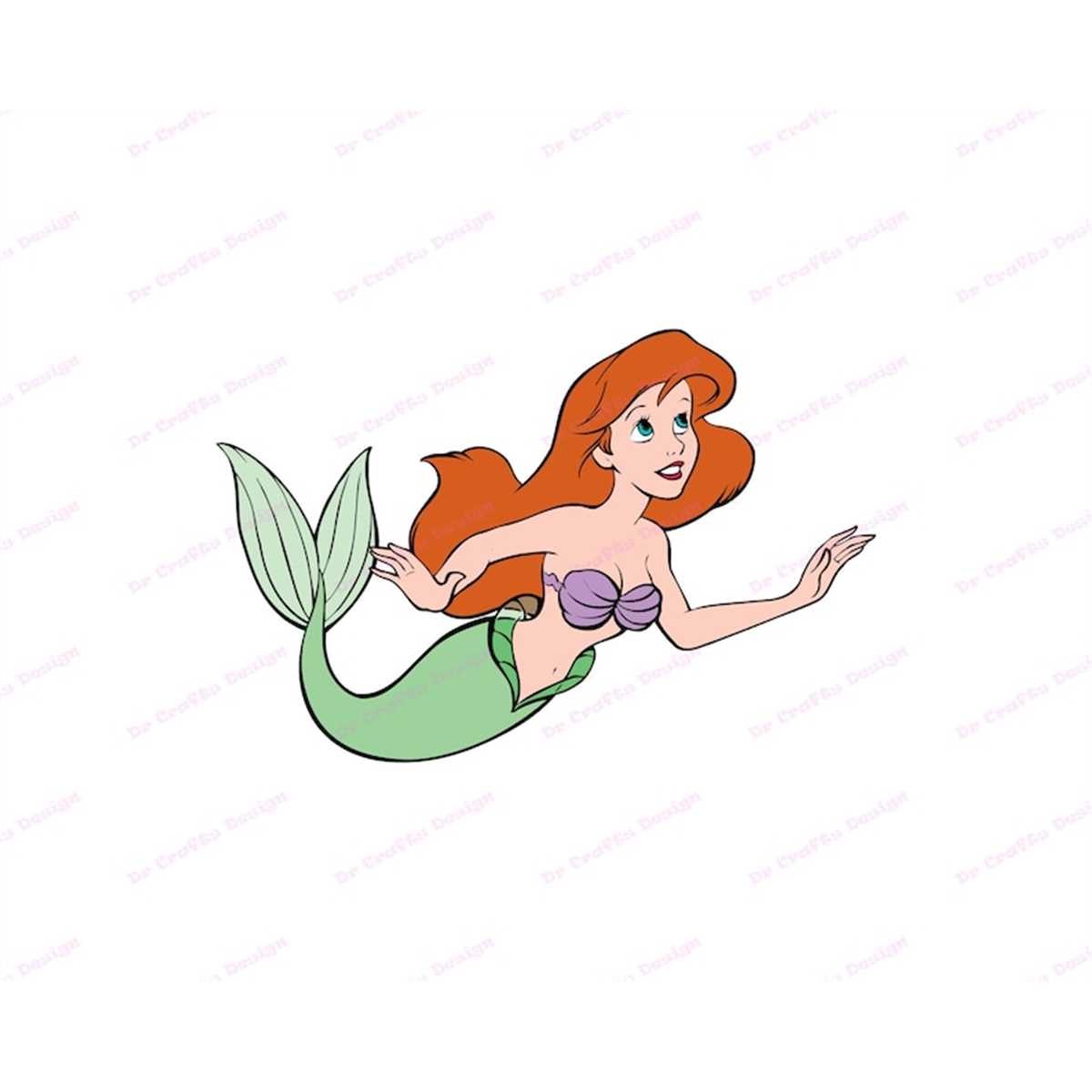 Ariel Little Mermaid SVG 1, svg, dxf, Cricut, Silhouette Cut - Inspire