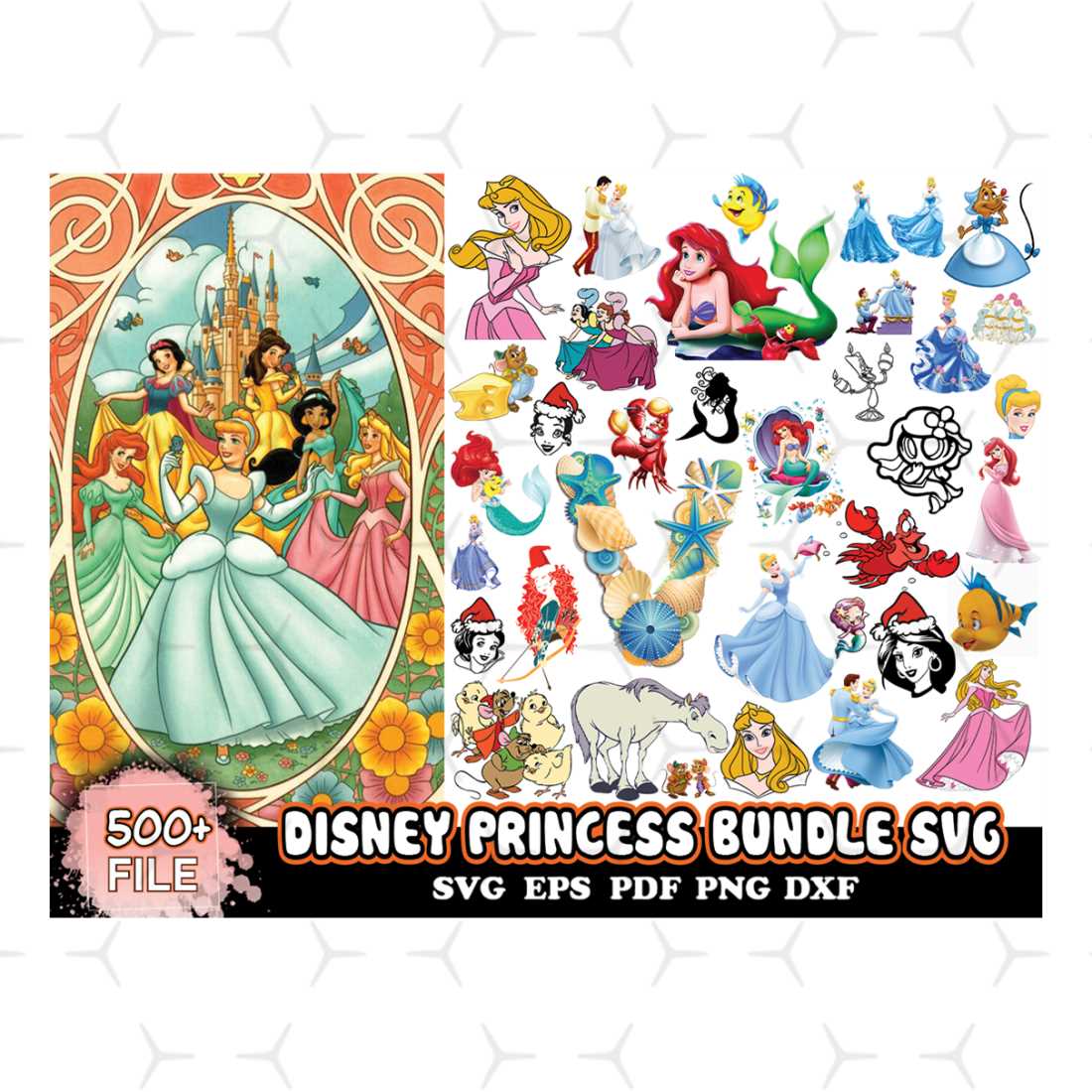 Princess Mini Svg 500 Disney Princess Bundle Svg, Disney Svg, Princess Svg | Inspire Uplift